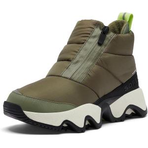 SOREL Women’s Kinetic Impact Puffy Zip Waterproof Boot(Stone Green  Black)