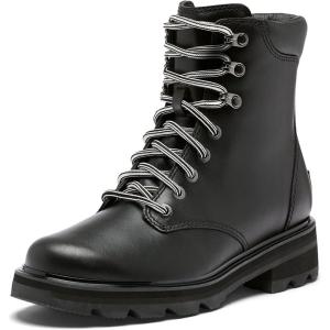 SOREL Women’s Lennox Lace Waterproof Boots(Black  Sea Salt)