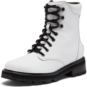 SOREL Women’s Lennox Lace Waterproof Boots(White  Black)