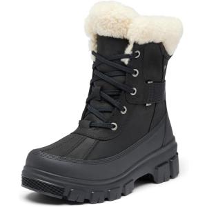 SOREL Women’s Tivoli V Parc Waterproof Boot(Black  Sea Salt)