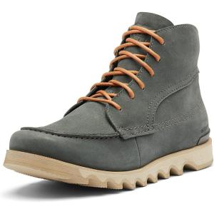 Sorel Men’s Kezar Moc Boot — Waterproof Leather Rain Boot(Coal  Brown Flora)