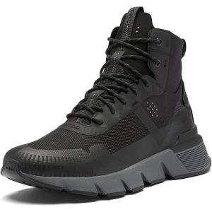 Sorel Men’s Kinetic Rush MID WP Sneaker — Waterproof Suede Sneakers(Black  Grill)