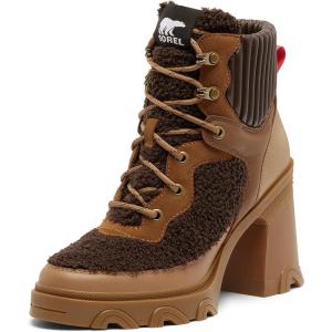 Sorel Women’s Brex Heel Cozy Lace Boot(Tawny Buff  Blackened Brown)