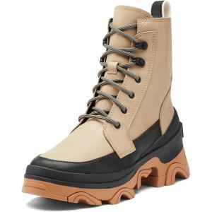 Sorel Women’s Brex Lace Waterproof Boot(Sandy Tan  Black)