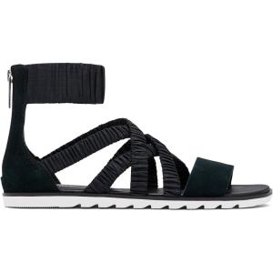 Sorel Women’s Ella II Ankle Strap Sandals(Black  Sea Salt)