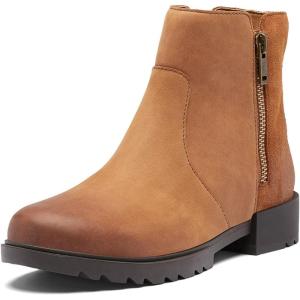 Sorel Women’s Emelie II Zip Waterproof Boot(Taffy Leather  Black)