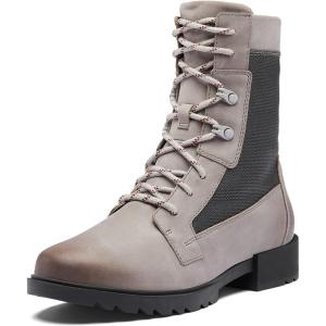 Sorel Women’s Emelie Lace Boot — Waterproof Leather Winter Boot(Quarry  Grill)