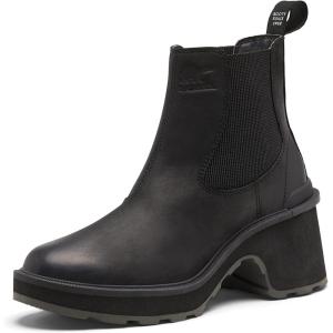 Sorel Women’s Hi-Line Heel Chelsea Boots(Black  Sea Salt)