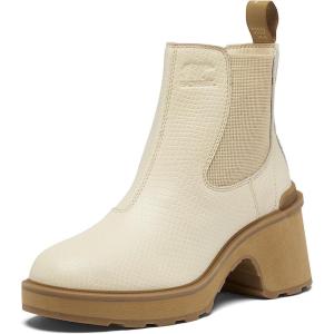 Sorel Women’s Hi-Line Heel Chelsea Boots(Bleached Ceramic  Caribou Buff)