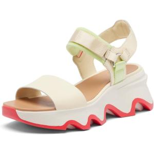 Sorel Women’s Kinetic Impact Y Strap High Sandals(Honey White  Luminous Lime)