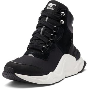 Sorel Women’s Kinetic RNEGD Conquest Boot — Waterproof Leather Winter Boots(Black  Sea Salt)