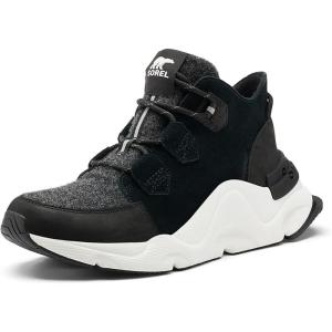 Sorel Women’s Kinetic Rngd Caribou Boot — Waterproof Leather Winter Boots(Black  Sea Salt)