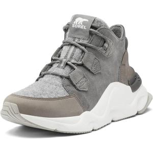 Sorel Women’s Kinetic Rngd Caribou Boot — Waterproof Leather Winter Boots(Quarry  Sea Salt)