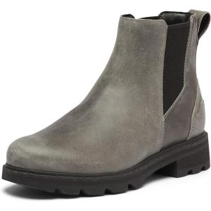 Sorel Women’s Lennox Chelsea Rain Boot — Waterproof Leather Boots(Quarry)