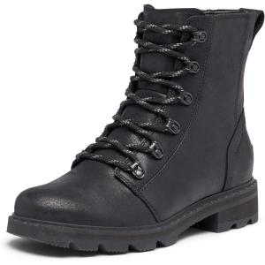 Sorel Women’s Lennox Lace Rain Boot — Waterproof Leather Boots(Black)