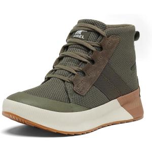 Sorel Womens Out N About III Mid Sneaker Waterproof(Stone Green  Gum 2)