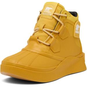 Sorel Women’s Out N About Iv Splashy Wp Rain Boot(Gold Leaf  Black)