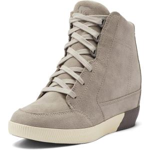 Sorel Women’s Out ‘N About Wedge Boots — Dove, Quarry — Waterproof Suede Rain Boots — Size 10