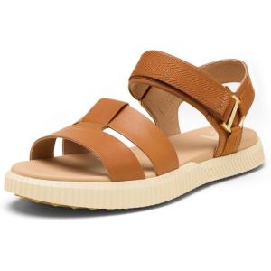 Sorel womens Ona Ave™ Ankle Strap Flat Sandal(Iced Tea/Gum 16)