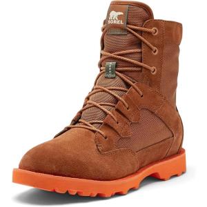 Sorel Men’s Caribou OTM WP Boot — Waterproof Leather Rain Boots(Dark Amber  Spark Orange)