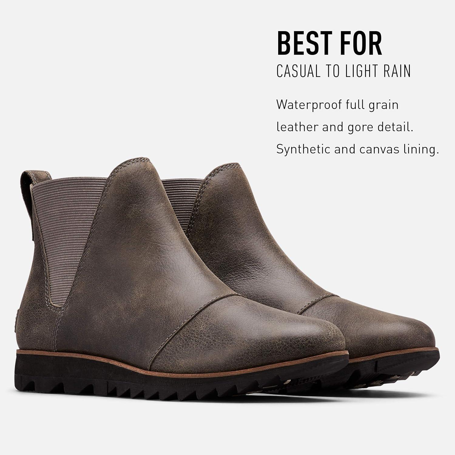 imageSorel Womens Harlow Chelsea Rain Boot Waterproof Leather Ankle BootiesAlwaysquarry