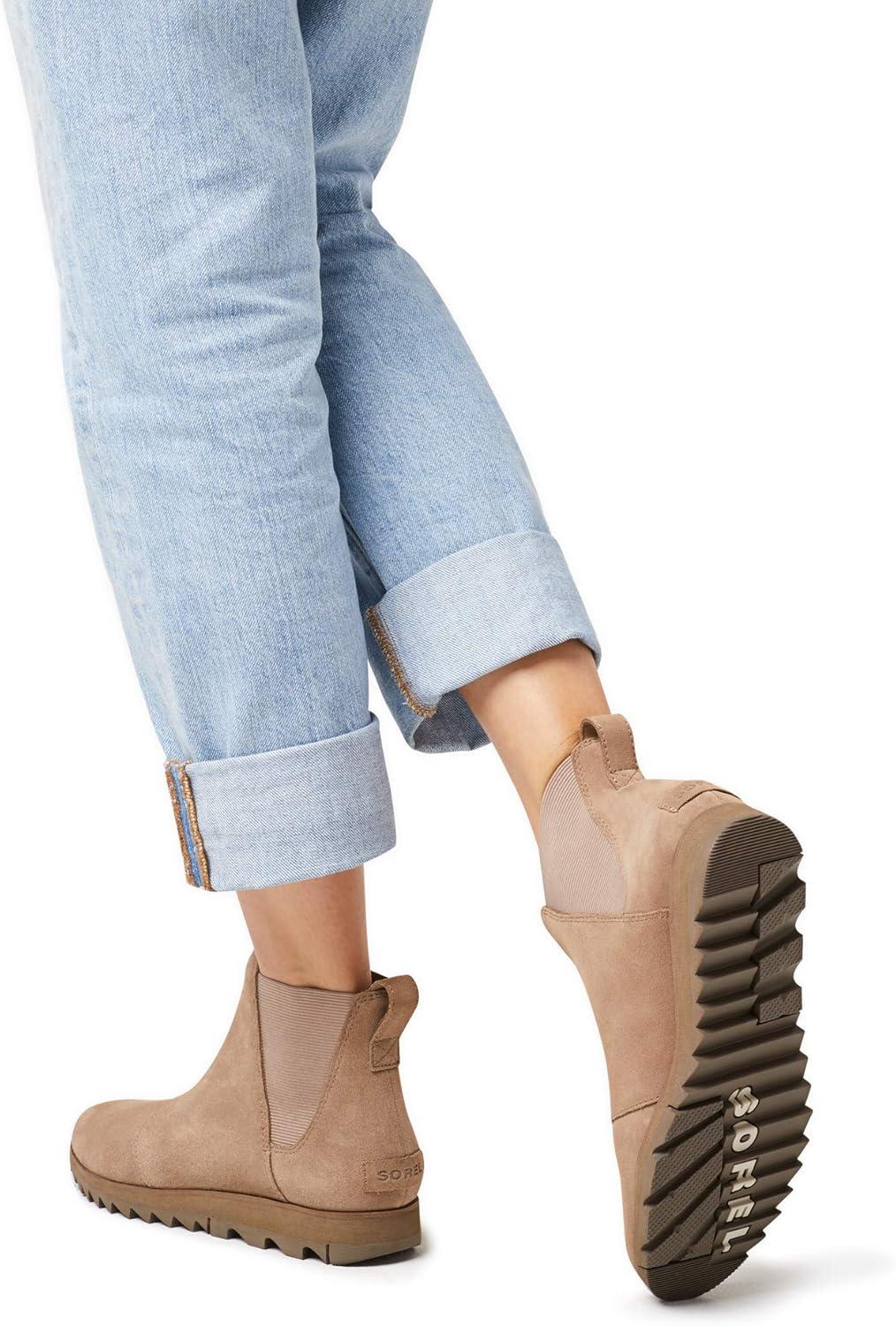 imageSorel Womens Harlow Chelsea Rain Boot Waterproof Leather Ankle BootiesAsh Brown