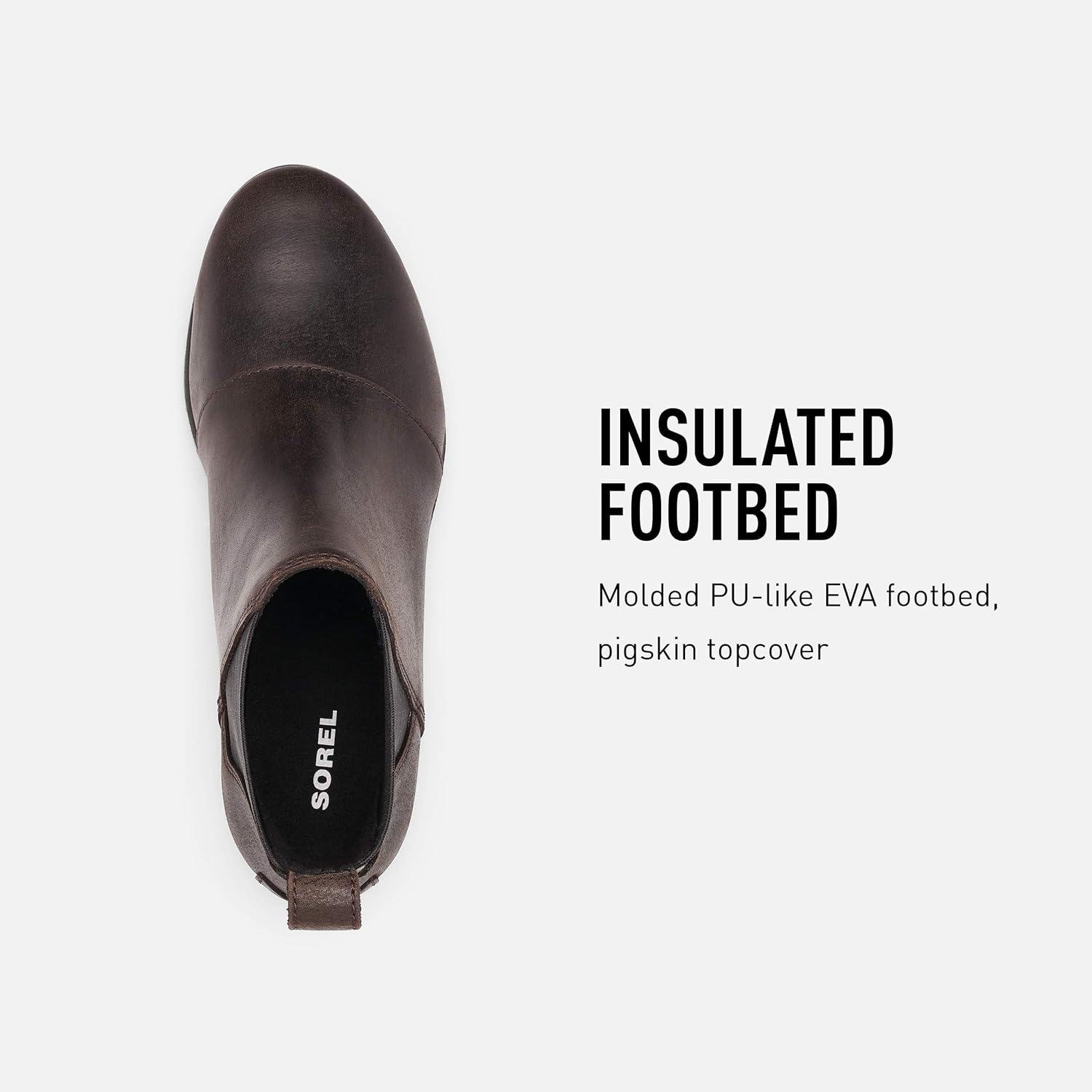 imageSorel Womens Harlow Chelsea Rain Boot Waterproof Leather Ankle BootiesBlackened Brown