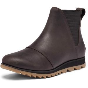Sorel Women’s Harlow Chelsea Rain Boot — Waterproof Leather Ankle Booties(Blackened Brown)