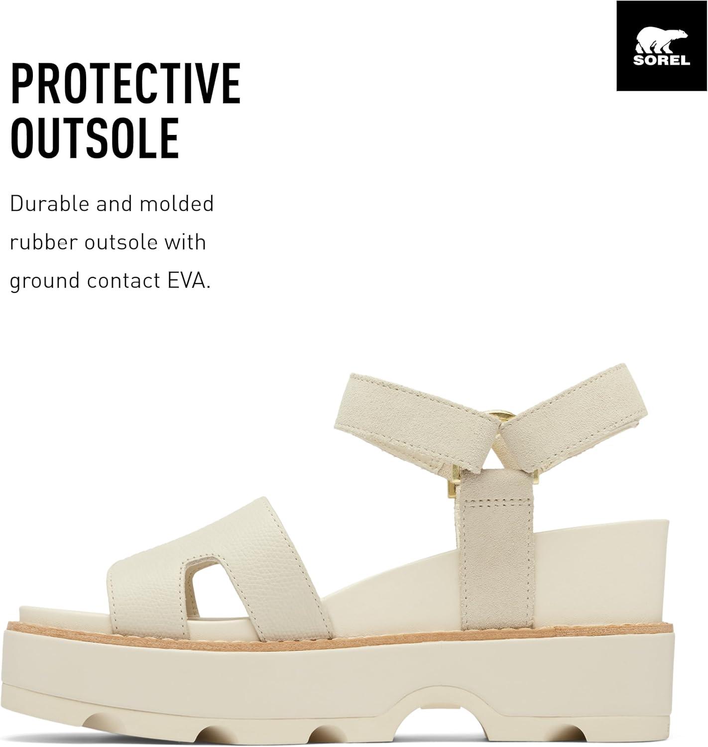 imageSorel Womens Joanie lV Ankle Strap Wedge SandalsChalk Chalk