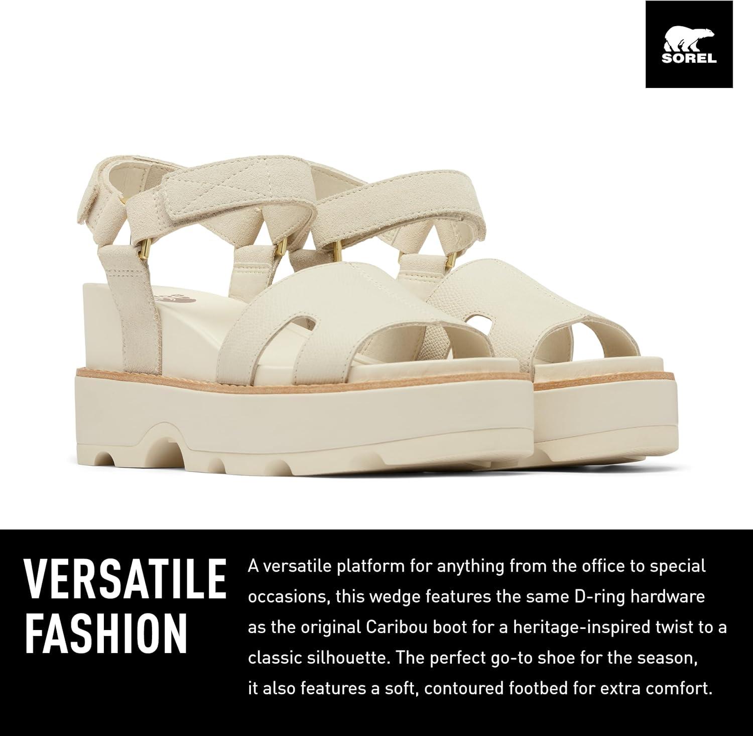 imageSorel Womens Joanie lV Ankle Strap Wedge SandalsChalk Chalk