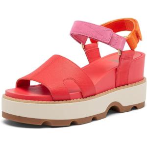 Sorel Women’s Joanie lV Ankle Strap Wedge Sandals(Red Glo  Honey White)